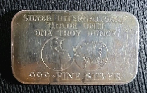 International Trade Unit Mint World Rare Bullion-999 Silver 1 Oz Ounce Art Bar