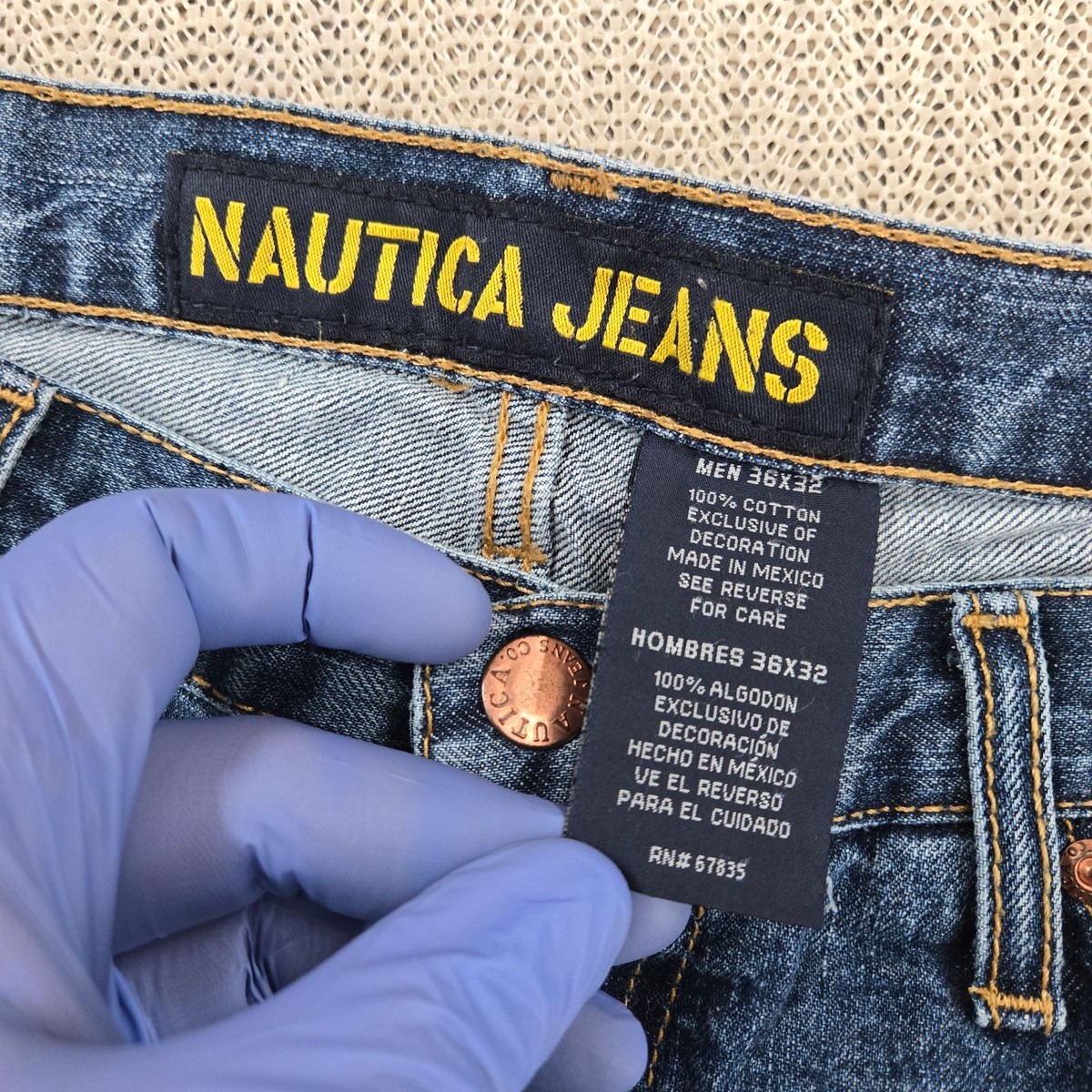 Nautica Jeans Mens 36x32 Blue Denim Relaxed Straight Leg Vintage 