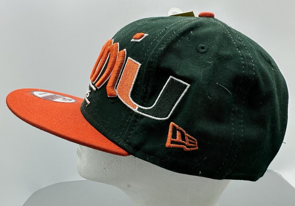 ▪️70s NEW ERA ビンテージ トラッカーキャップ オレンジ 白 緑 黒 New Era Miami Hurricanes Orange & Green 9Fifty Vintage Big Logo