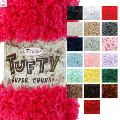 King Cole Tufty Super Chunky Wolle 200g Polyester Strickgarn - alle Farben