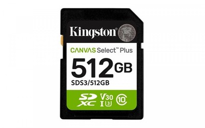 740617348347 Memory card SD 512GB Canvas Select Plus Gen3 150MB/s Kingston