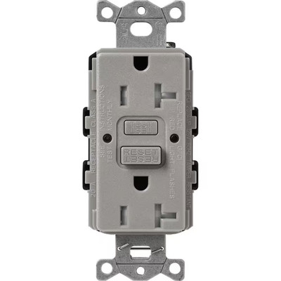 Claro 20-Amp Tamper Resistant Duplex Receptacle, Cobblestone (SCR-20-GFST-CS)
