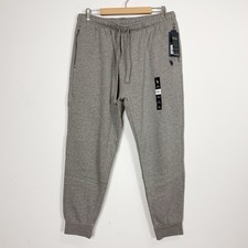 US Polo Assn Fleece Jogger Pants Mens XL Heather Grey Sweatpants Pockets NWT