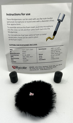 Rycote Single Lavalier Windjammer - White Grey Black