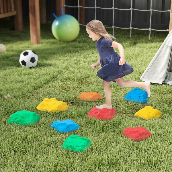 Aiyaplay Flusssteine, 9-Tlg. Rutschfest Stapelbar Balanciersteine FüR 3-8 Jahre-image