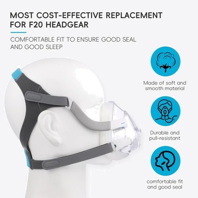 F20 Full-Face Mask Headgear with Magnetic Clips - Comfortable Sleep Solution