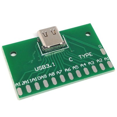 TYPE-C USB 3.1 Female Test Board PCB 24Pin Connector Cable Adapter Plate Parts *