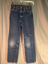 Vintage Boys Levi Strauss Orange Tab Blue Jeans Size 12 Slim 24/26 USA GREAT