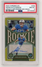 2022 Panini Chronicles #208 Aidan Hutchinson Legacy Update Sig Gold /5 PSA 8 RC