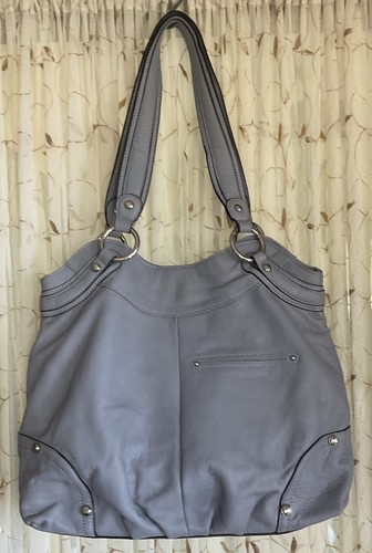 B.Makowsky Large Light Gray Leather Tote/Shoulder Bag w/lots of function NWOT - Picture 8 of 15