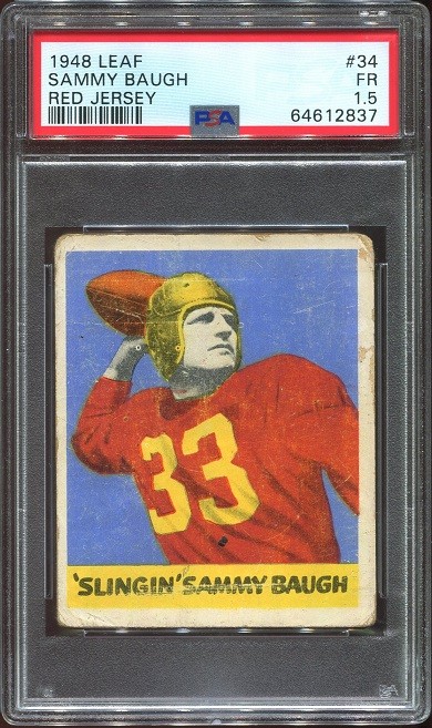 1948 Leaf #34 Sammy Baugh RC red jersey PSA 1.5 Washington Redskins HOF TCU