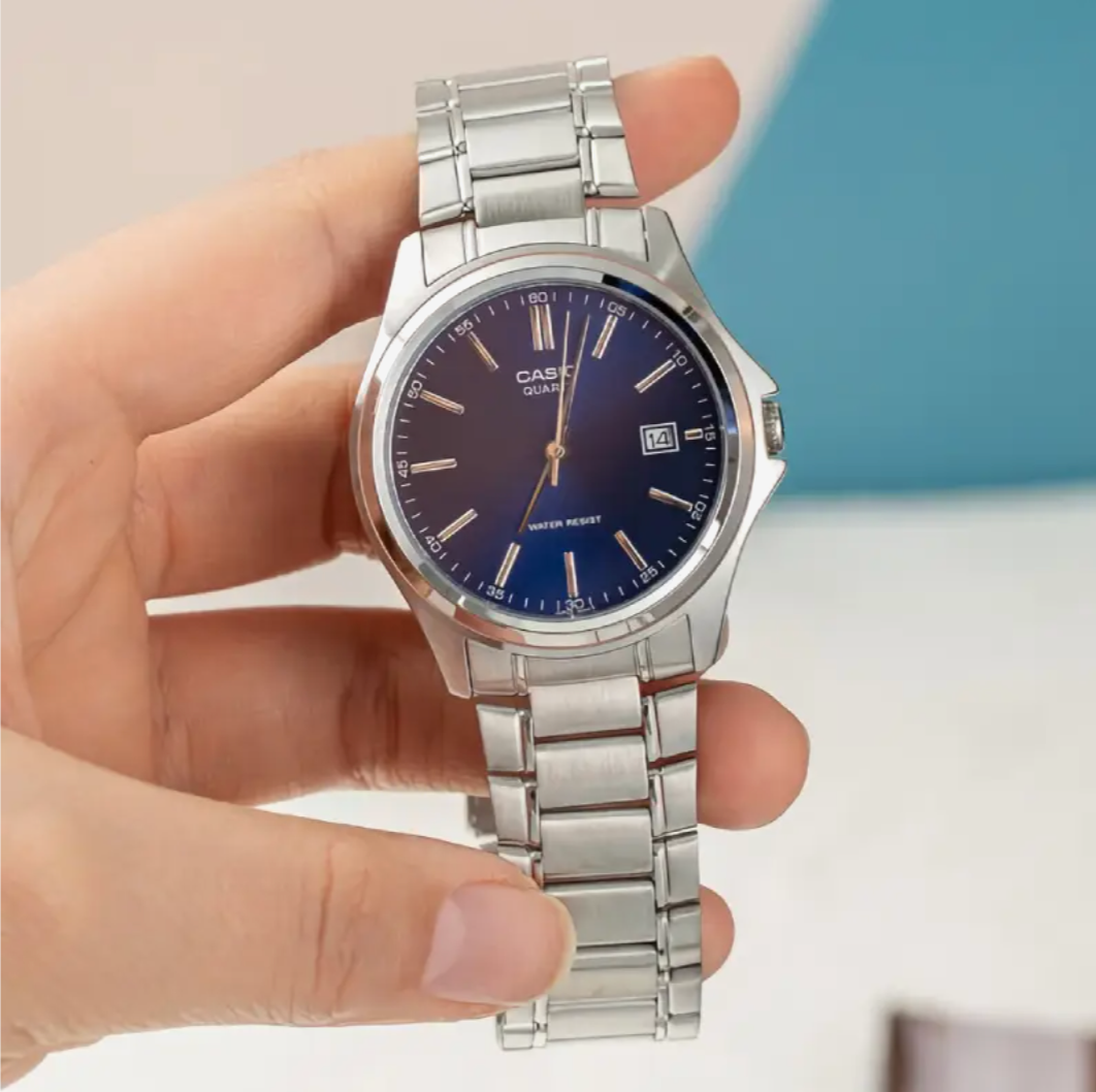 Casio MTP-1183A-2A Men's Analog Blue Dial Stainless Steel Band Watch