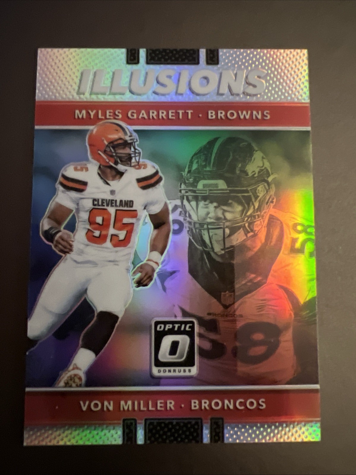 2017 Optic #12 Myles Garrett Illusions Silver Prizm Insert Browns Sack Artist🔥