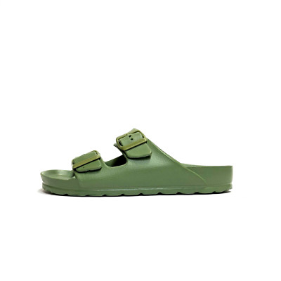 GOLDSTAR MEN'S DOUBLE BAND RUBBER BUCKLE SEA SLIPPERS GSE800 KAKI