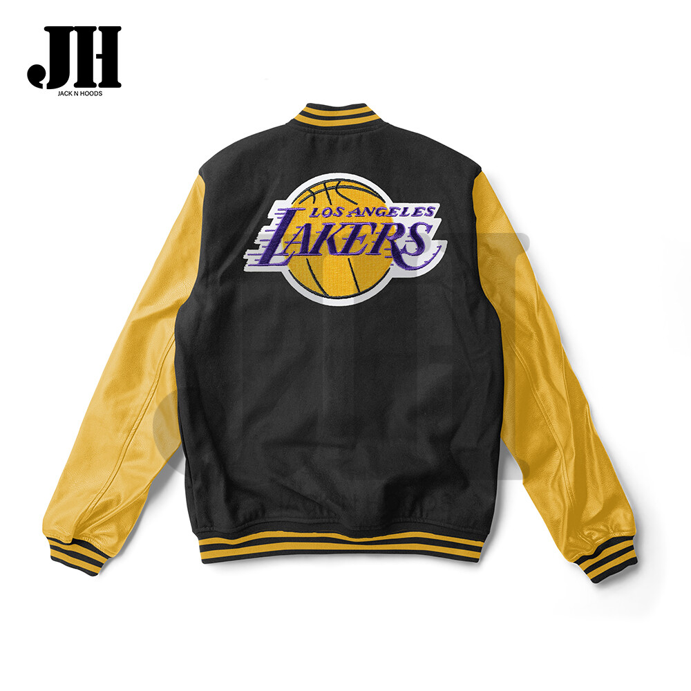 LA Lakers Varsity Jacket Black Wool 