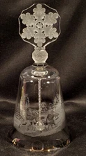 Lenox Bell Crystal Winter Frosted Snowflake Sleigh Scene 1985