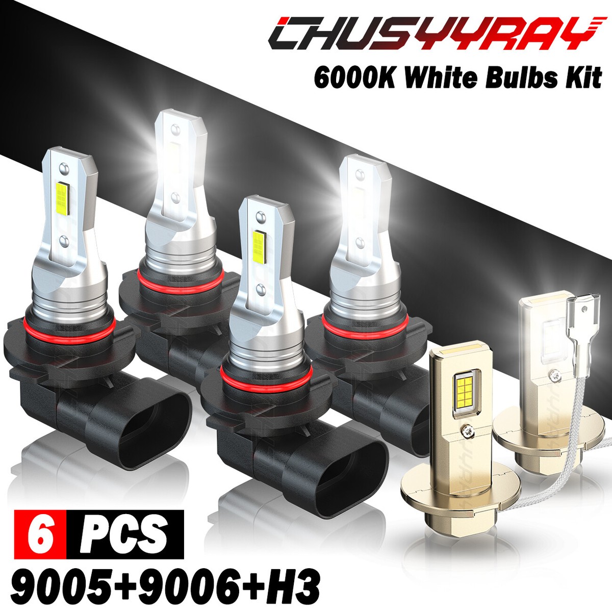 げん For Nissan 300ZX 1990-1996 6X LED Headlight Bulb High Low Beam +