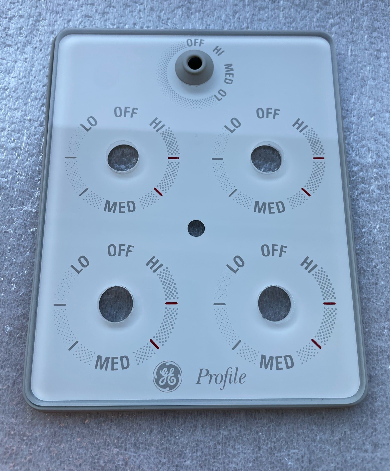 WB56X7074 Genuine GE Profile Downdraft Cooktop White Glass Control Panel Plate eBay