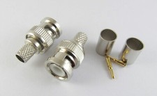 10 Sets 3 Piece BNC Male Plug Crimp For RG6 Cable RF Coaxial Coax Connector