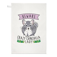Beware VerrüCkte Chinchilla Damen Geschirrtuch SpüLlappen - Lustig Tiere
