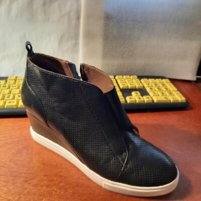 Linea Paolo Felicia Original Platform Wedge Sneaker Bootie Black Worn  Once