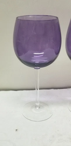LENOX AMETHYST PURPLE TUSCANY HARVEST BALLOON WINE GLASS 8 2/3"