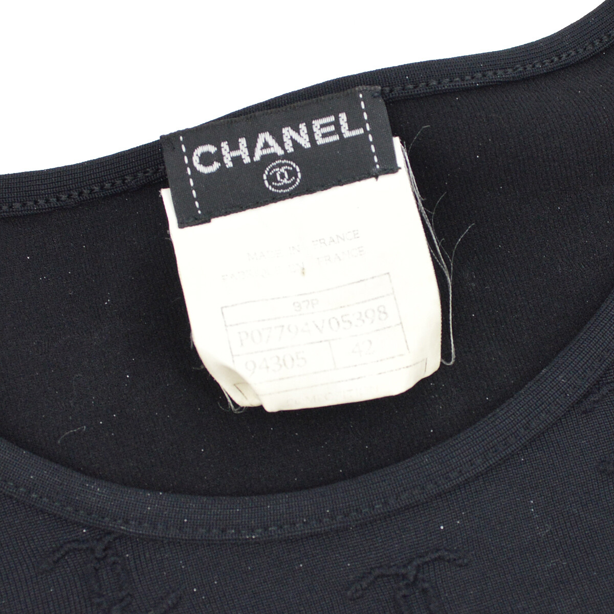 Chanel 97P #42 Round Neck Short Sleeve T-Shirt Black 93197 | eBay