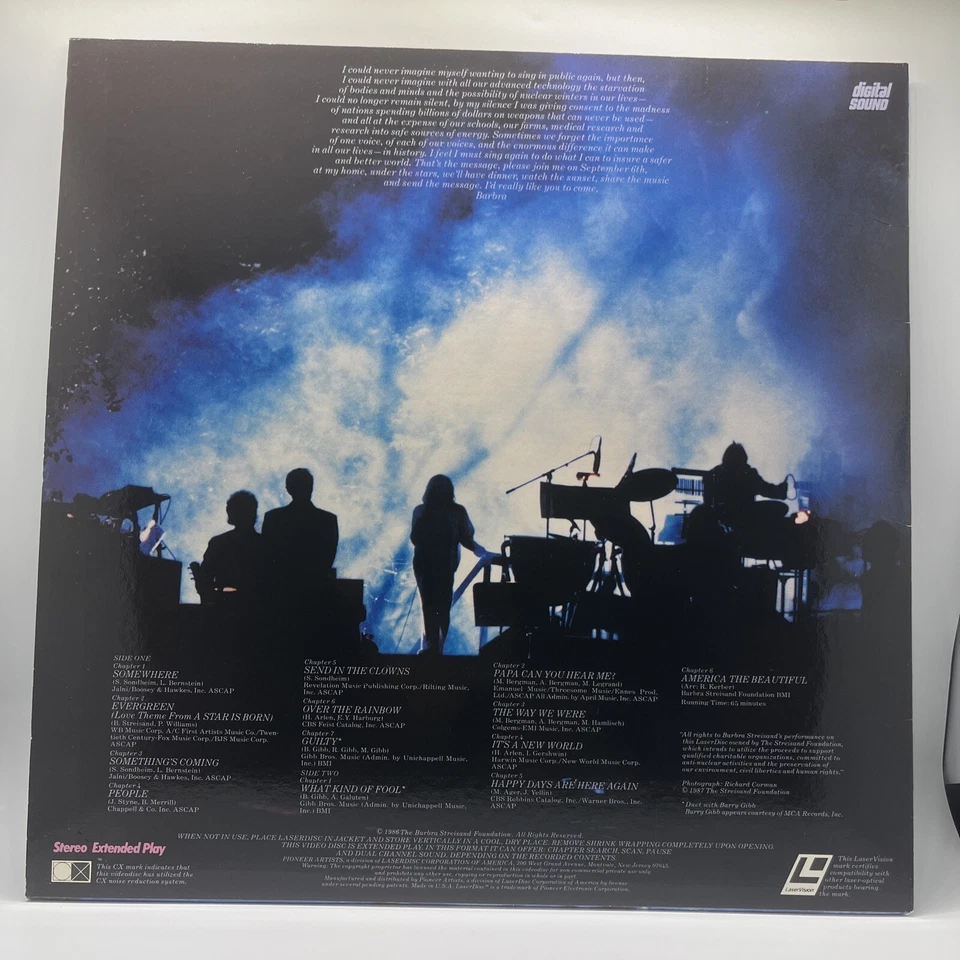 BARBARA STREISAND ONE VOICE Extended Play LaserDisc 113 Foto 4 de 4