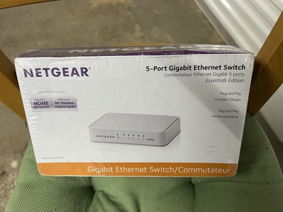 NETGEAR GS205  GS205-100PAS 5 PORT GIGABIT ETHERNET SWITCH  NEW SEALED