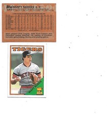 Matt Nokes 1988 Topps Baseball All Star Gold Cup RC #645 BOGO FREE Tigers