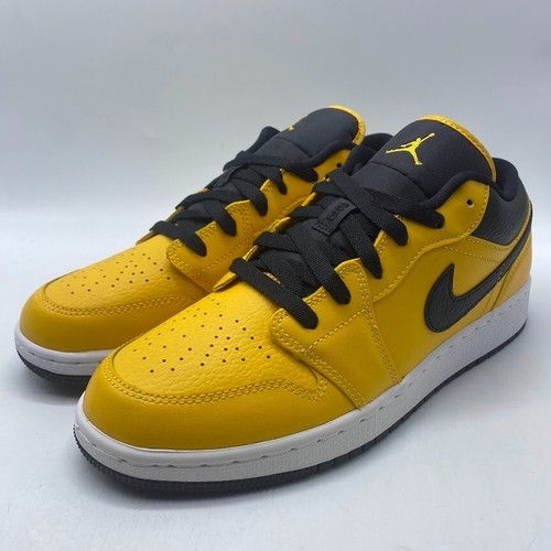 Nike Air Jordan 1 Low White University Gold Black 553560 700 Boy's Size 7Y NEW