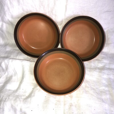 Arrow Stone Cherokee Fruit Bowls 3 Green Rust Brown