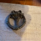 Pair Of Vintage Drop Ring Victorian Brass Hardware Floral Design — photo 10