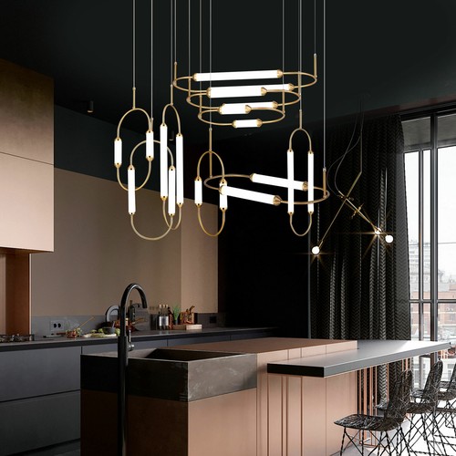 LED Strip Pendant Light Fixtures Dining 