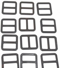 Black Steel Web Belt Buckles 1 1/4 w by 1 3/16 h fits 3/4 in strap Lot 12 E2212