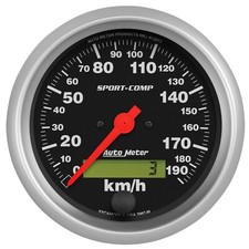 Autometer 3987-m Sport-comp Electric Metric Speedo 3 38 190 Kph
