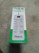 MaxLite Energy Saving Power Strip Surge Protector 8 Outlets Brand New