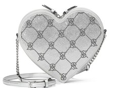 Victoria's Secret Heart Crossbody Bag Silver Rhinestone Brand New B2-4
