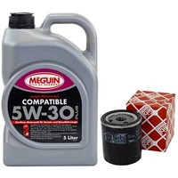 MotoröL Set 5W-30 Meguin 5 Liter + ÖLfilter 32223 FüR Citroen C5 Peugeot 406 407