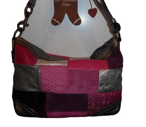 ショルダーバッグ COACH Patchwork Leopard Purple Shoulder COACH Patchwork Animal Print Messenger CrossBody Swing Pack
