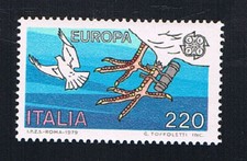 ITALIA 1 FRANCOBOLLO EUROPA CEPT COLOMBI VIAGGIATORI 1979 nuovo** (BI9919)