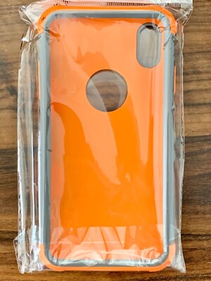 Brand New iPhone XS Max Orange Gray Two-Piece Phone Case