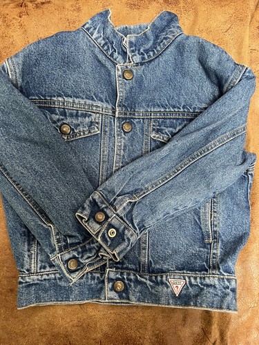 Vintage Kids Jean Jacket Made in the USA size L Large Guess jeans Western USA - Picture 14 of 18
