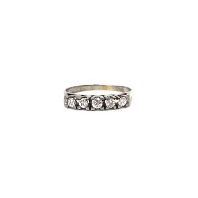 14kt Weißgold Ring Half Eternity 585 Gold Halb Memory Schmuck 0.25 Diamant RW:53