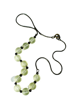 WMF Myra Glas Kette ° Glaskugelkette ° Ikora Era ° art deco glass pendant