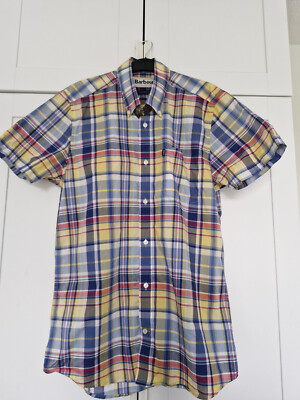 Barbour Madras SS Tailored Men's Short Sleeve Shirt Size S