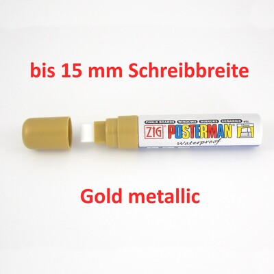 ZIG Posterman Kreidemarker Tafelstift Glasschreiber 15 mm Spitze - Gold