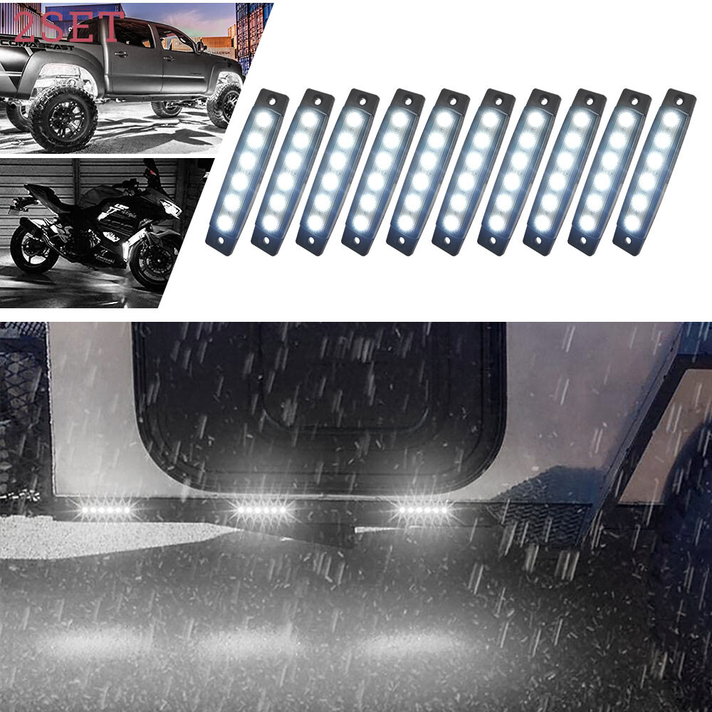 20X Smoked Marker Clearance Lights for Trucks Trailers Waterproof White 12V