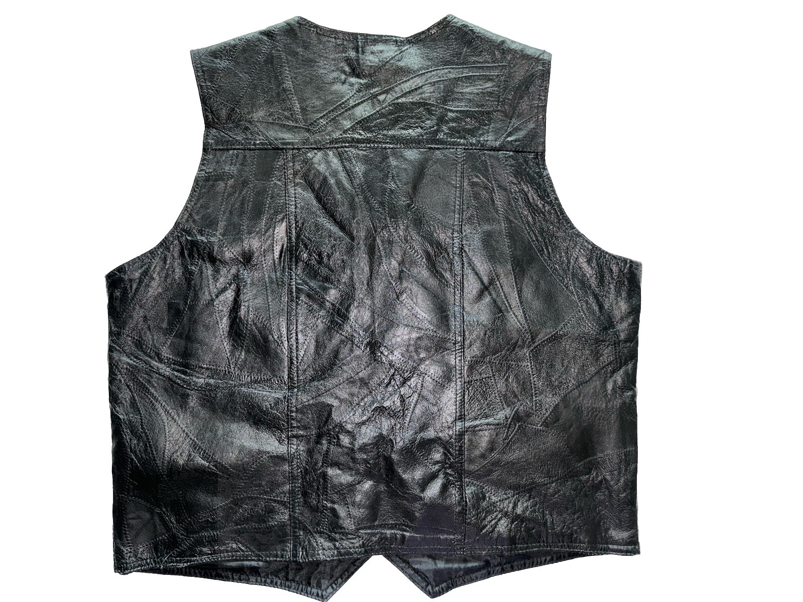 Direct Source Inc Patchwork Black Leather Men’s V… - image 2