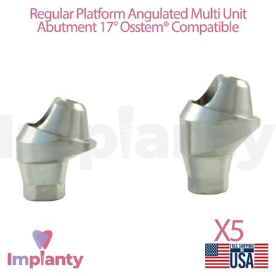 5x Dental Regular Platform Multi Angled 17° Prosthetic 0sstem TS Compatible
